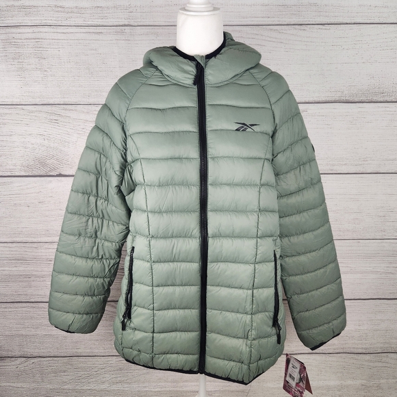Reebok Jackets & Blazers - Reebok Seafoam Green Quilted Puffer Jacket